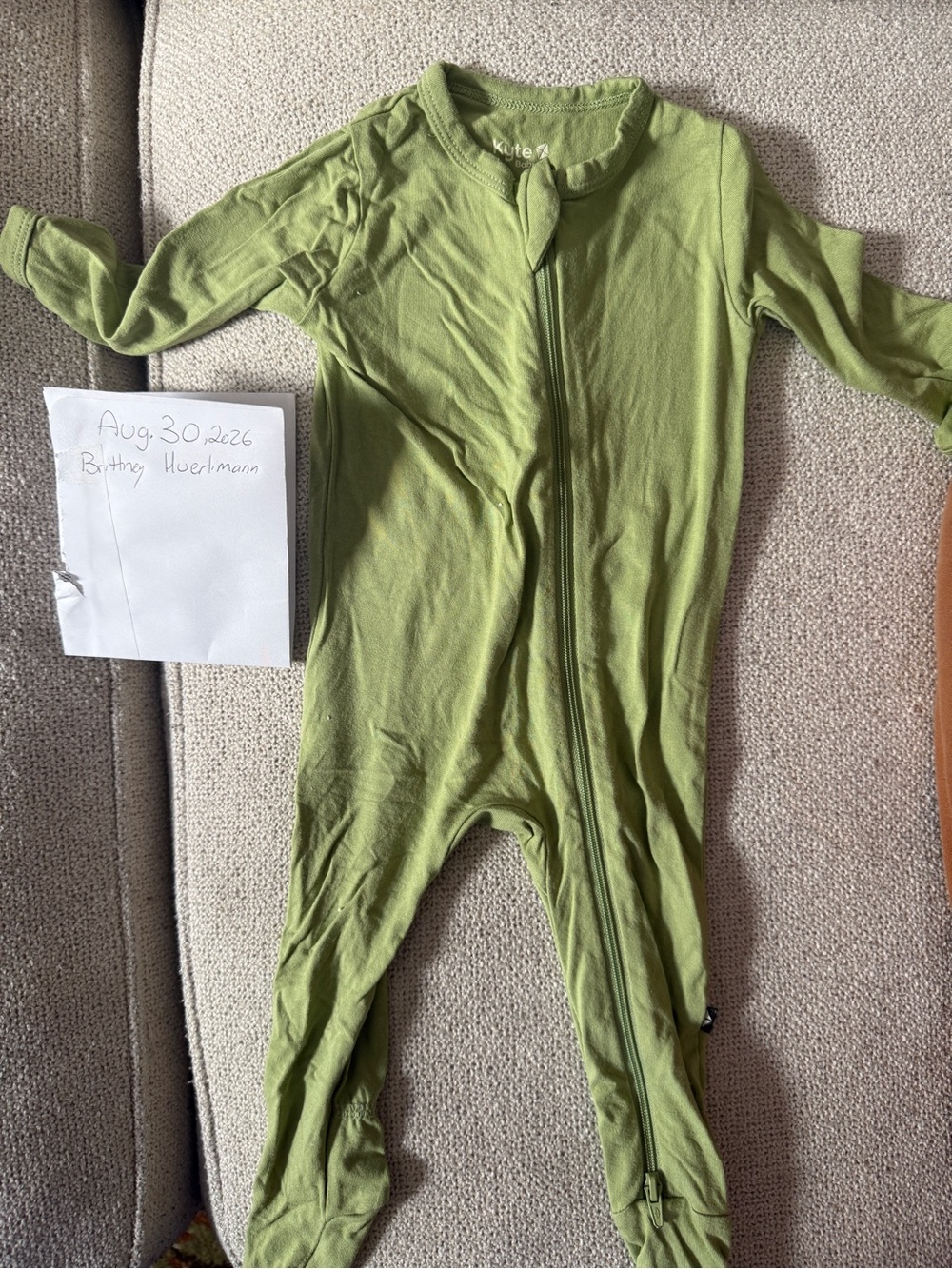 Kids Green Zip-Front One-Piece Pajamas